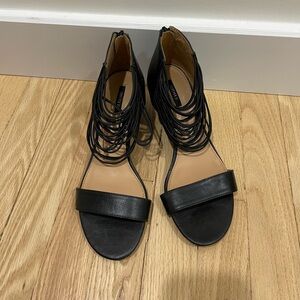 Forever 21 Black Strappy Gladiator Sandals Size 7